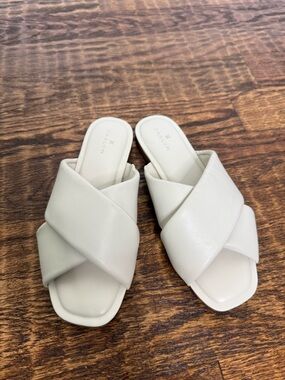 Caslon Off-White Crisscross Slide Mules New